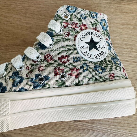 ⭐Converse Chuck Taylor Lift Platform 8 Women Shoes Floral Tapestry Green A11992C - Picture 8 of 13
